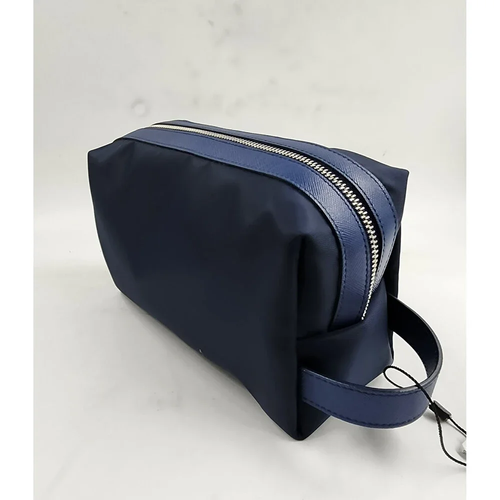 The Men's Store at Bloomingdale's Nylon & Leather Toiletry Bag Navy Zip Top